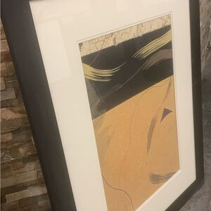Abstract Black and Gold Framed Art